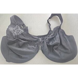 Glamorise Black Front-Closure Wonder Wire Bra 44G